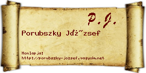 Porubszky József névjegykártya