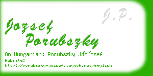jozsef porubszky business card